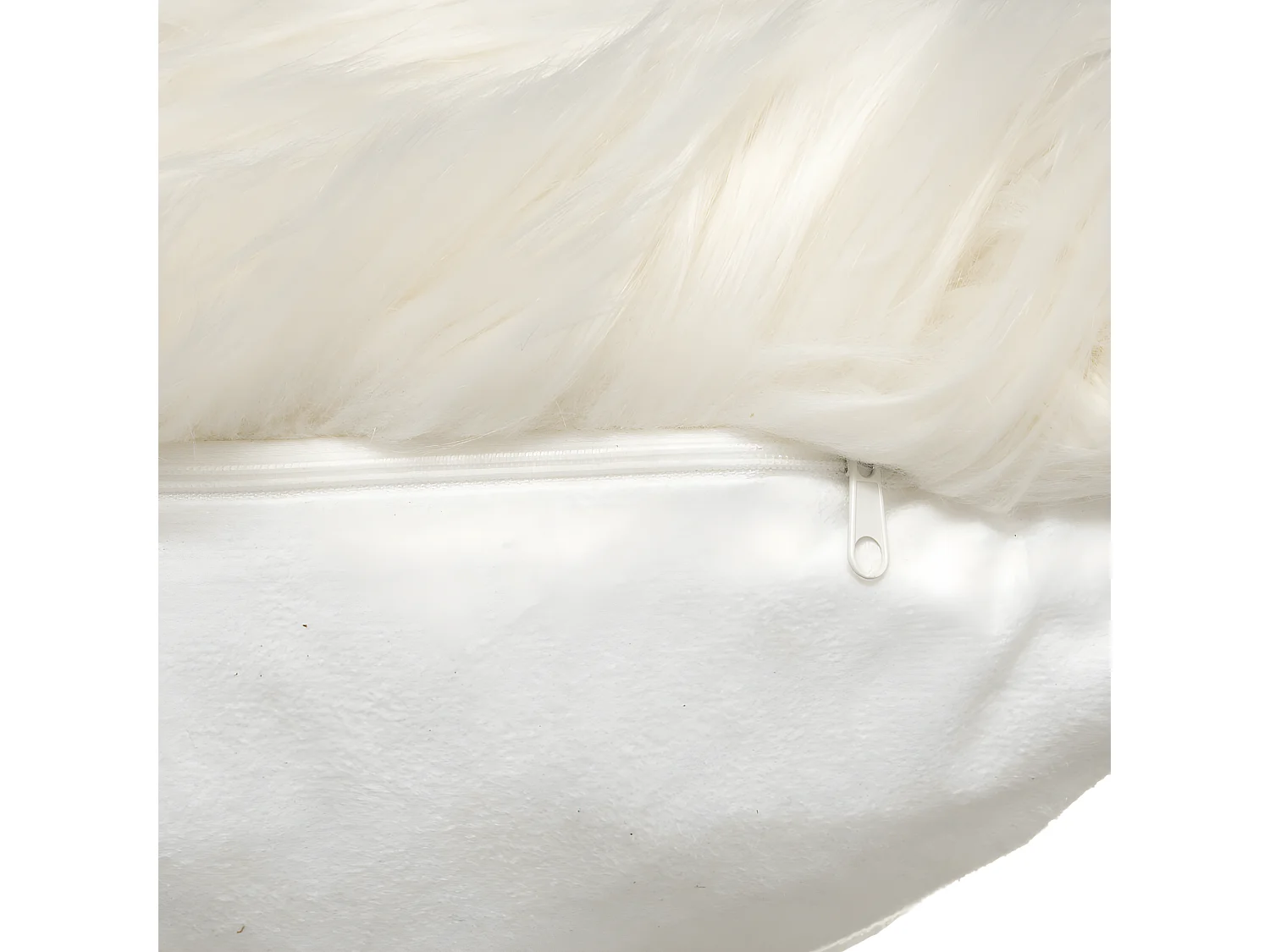 Coussin déhoussable Fourrure Ivoire 35 x 75 cm