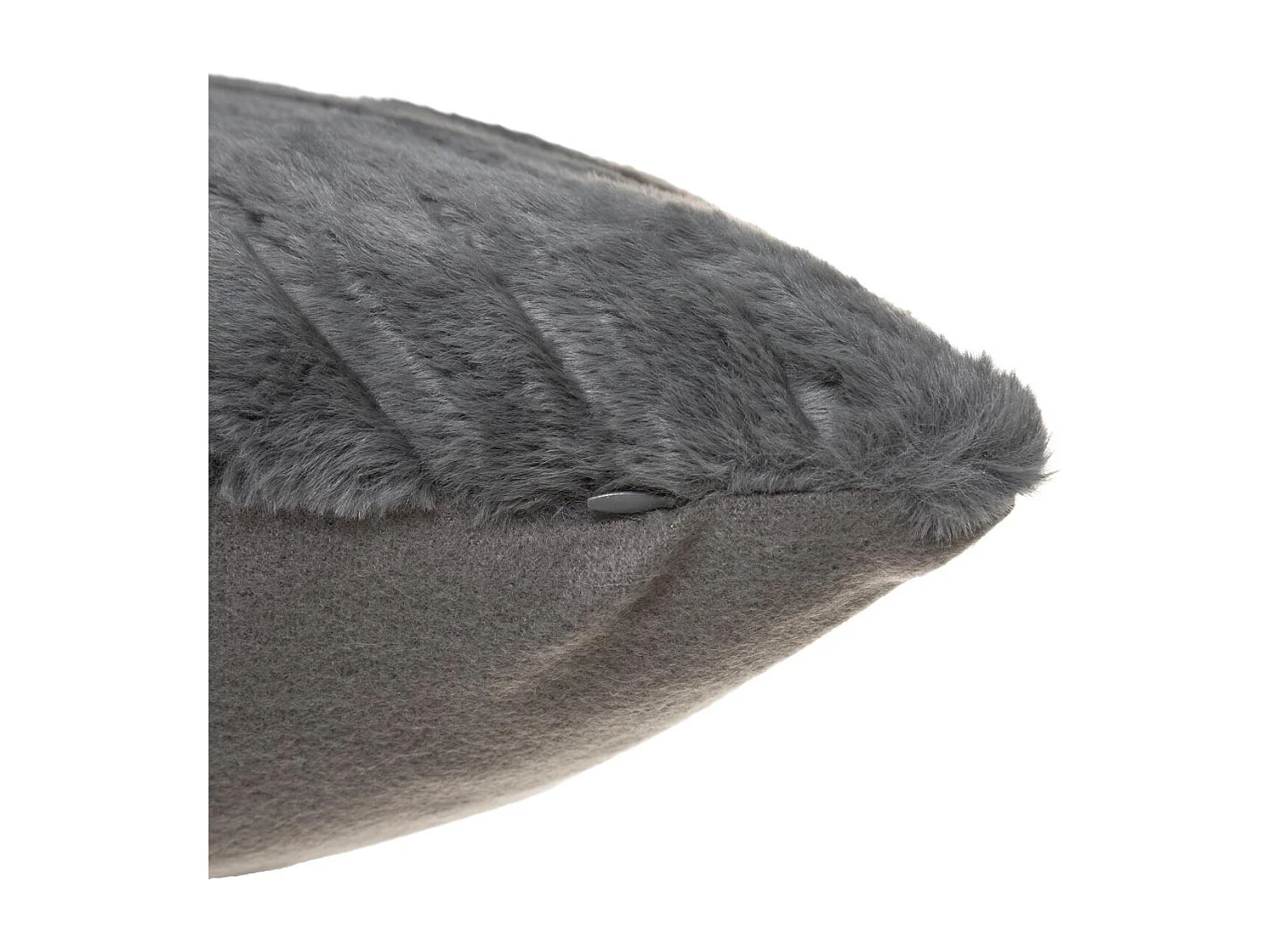 Coussin déhoussable Gris en Fourrure motif en relief  45 x 45 cm