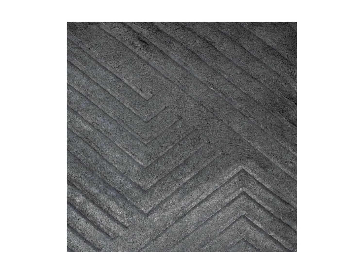 Coussin déhoussable Gris en Fourrure motif en relief  45 x 45 cm