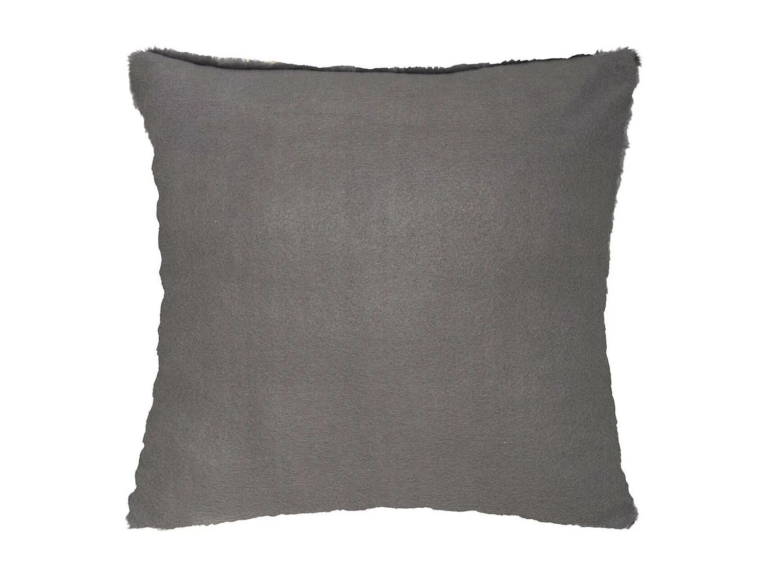 Coussin déhoussable Gris en Fourrure motif en relief  45 x 45 cm