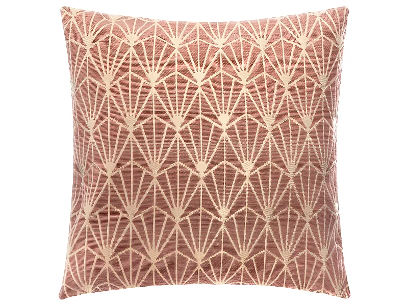 Housse de Coussin chenille Art déco Rose corail 40 x 40 cm