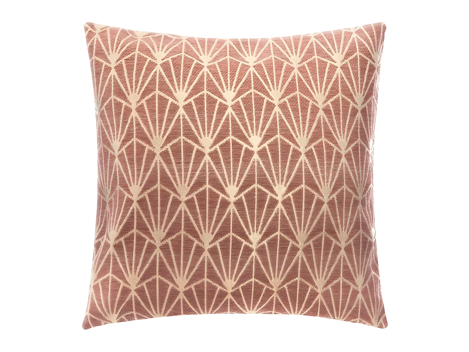 Housse de Coussin chenille Art déco Rose corail 40 x 40 cm