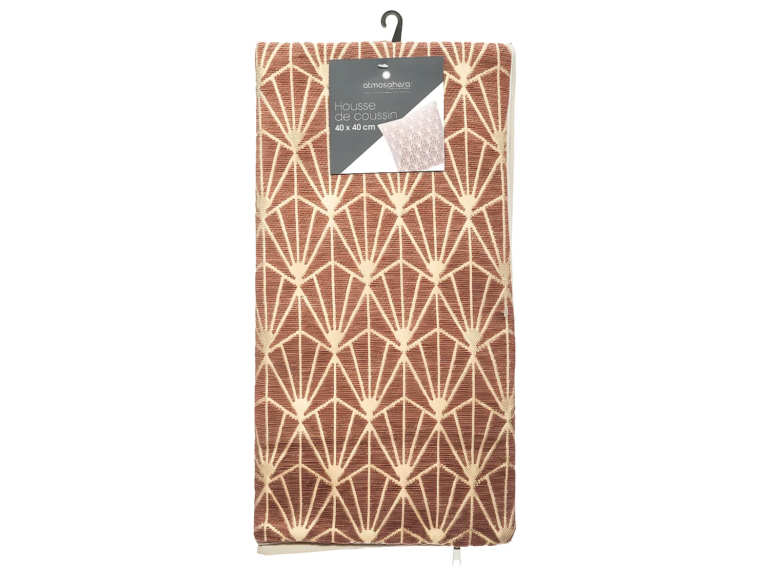 Housse de Coussin chenille Art déco Rose corail 40 x 40 cm