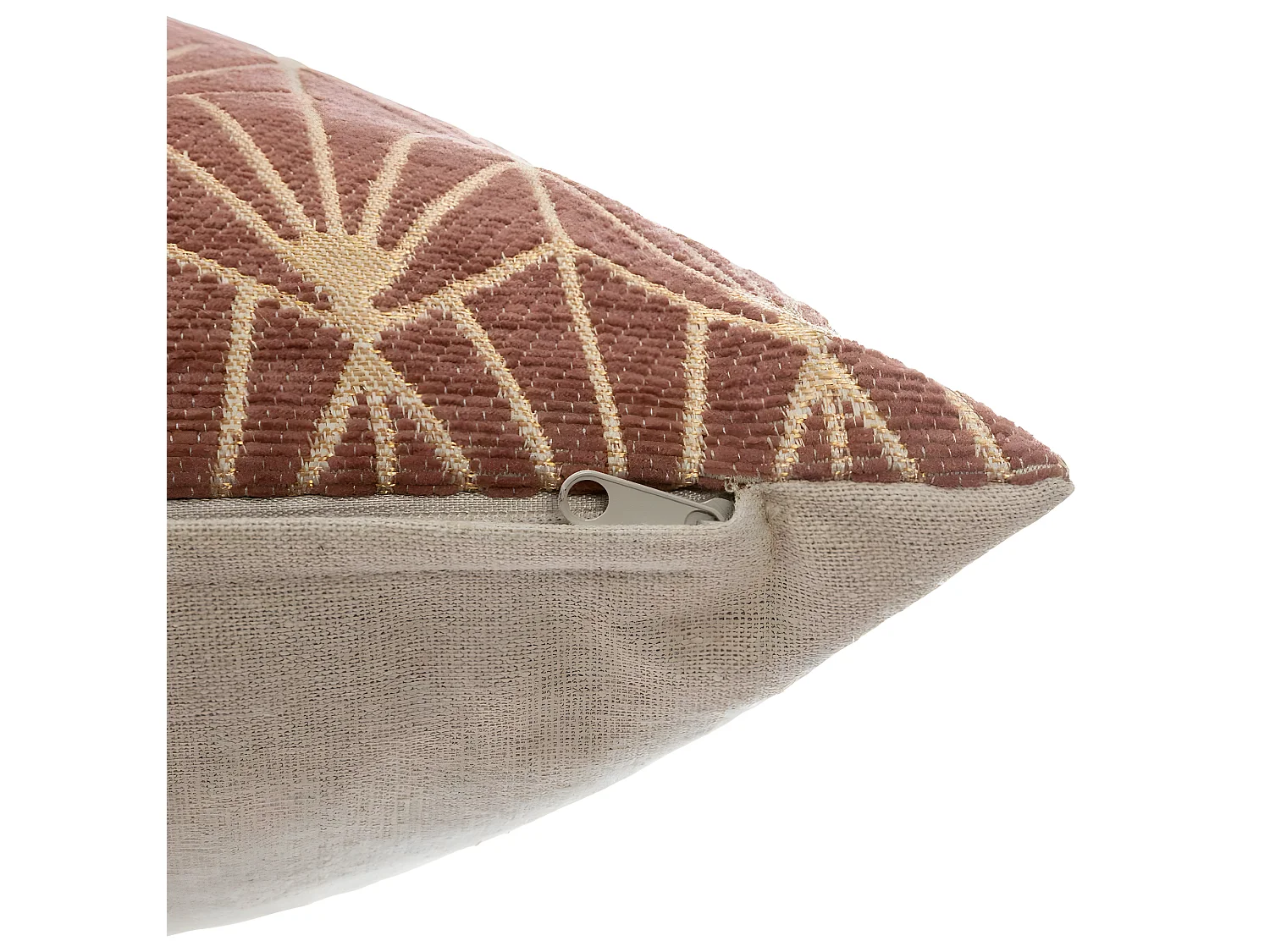 Housse de Coussin chenille Art déco Rose corail 40 x 40 cm