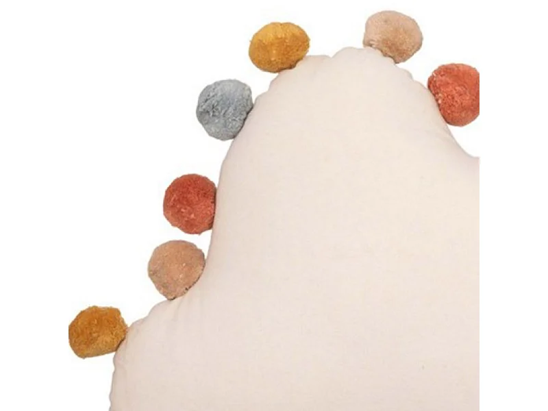 Coussin décoratif Nuage en Coton avec Pompons 30 x 50 cm