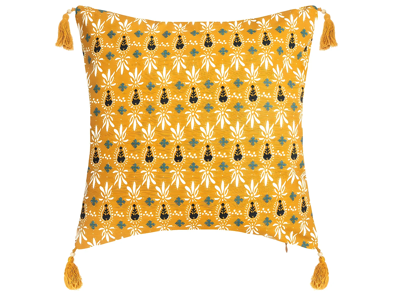 Housse de Coussin réversible Exotique et Pompons 40 x 40 cm