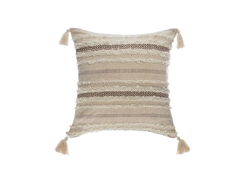 Coussin déhoussable Brillant avec Pompons 59 x 59 cm