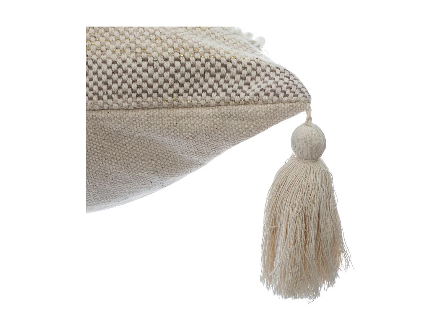 Coussin déhoussable Brillant avec Pompons 59 x 59 cm