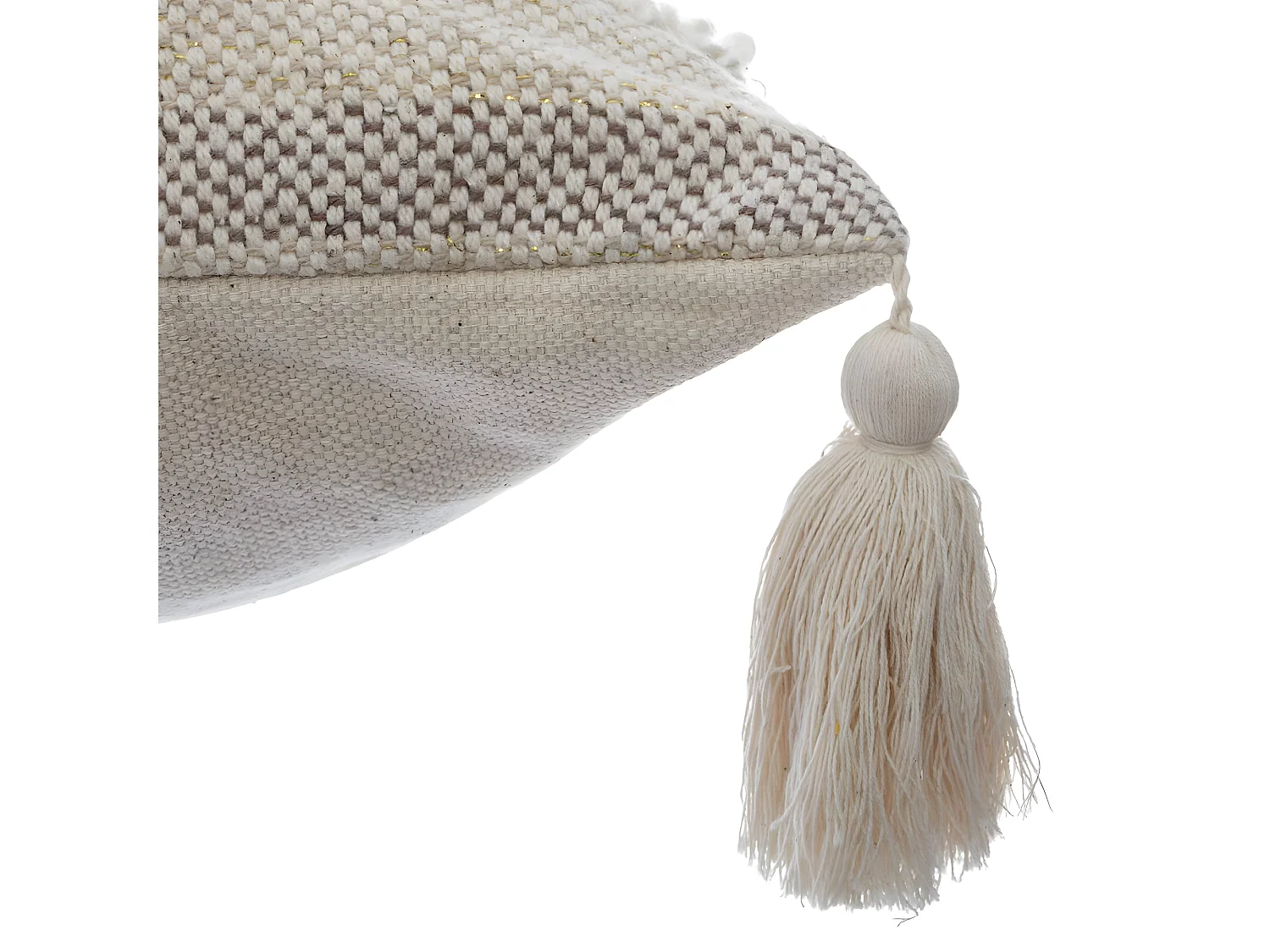 Coussin déhoussable Brillant avec Pompons 59 x 59 cm