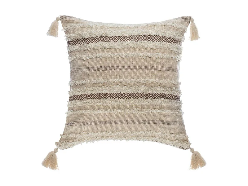 Coussin déhoussable Brillant avec Pompons 59 x 59 cm