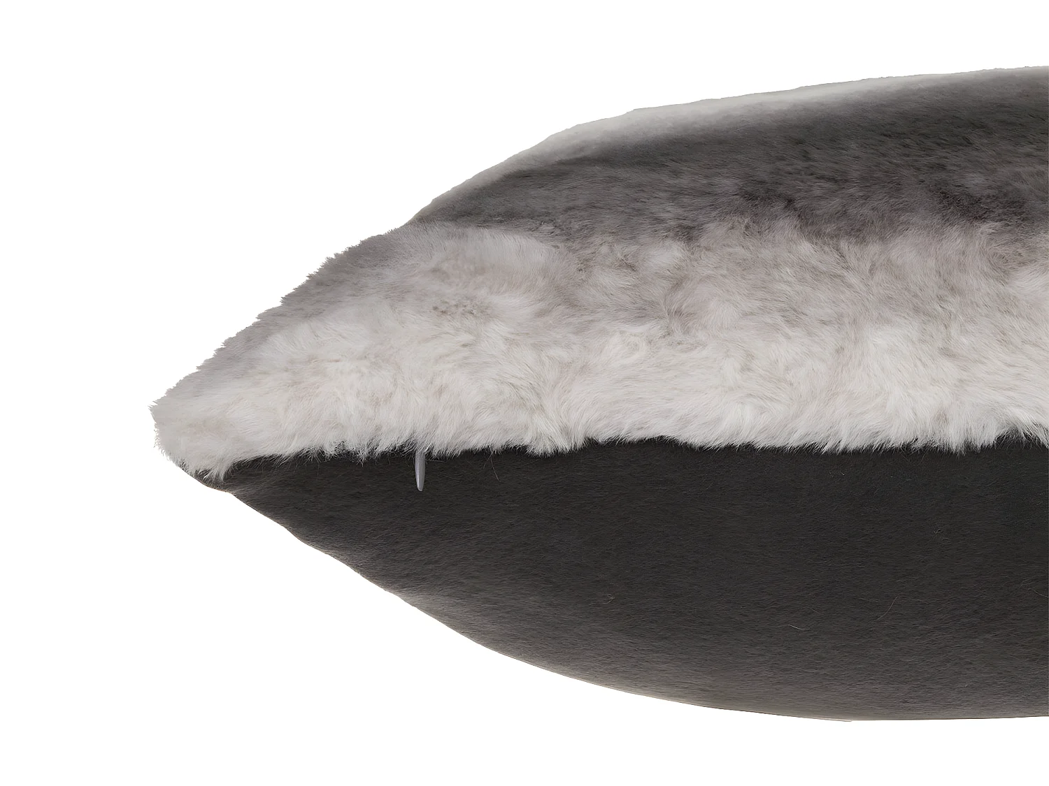 Coussin déhoussable Fourrure Grizzli nuance de gris 45 x 45 cm