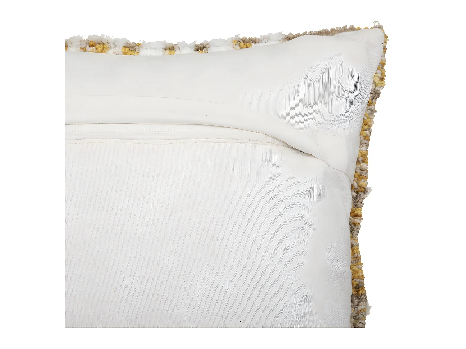 Coussin décoratif en coton Ivoire motifs tuftés 45 x 45 cm