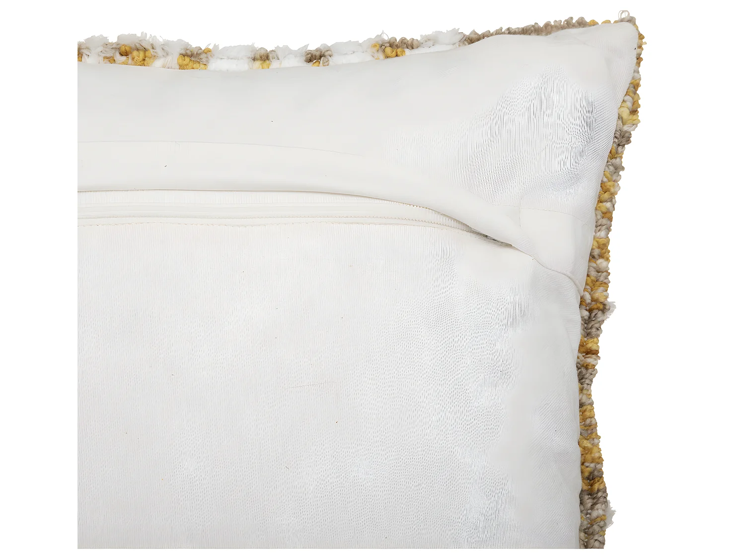 Coussin décoratif en coton Ivoire motifs tuftés 45 x 45 cm