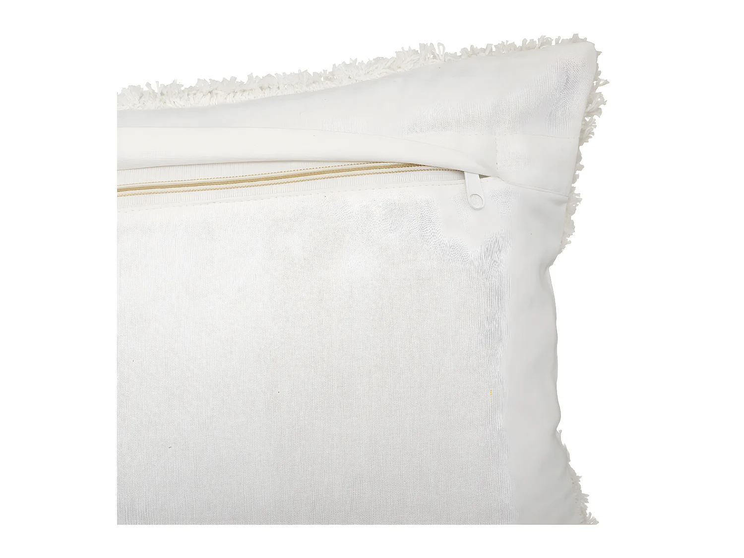 Housse de coussin en Coton Ivoire et Beige Lin tufté 30 x 50 cm