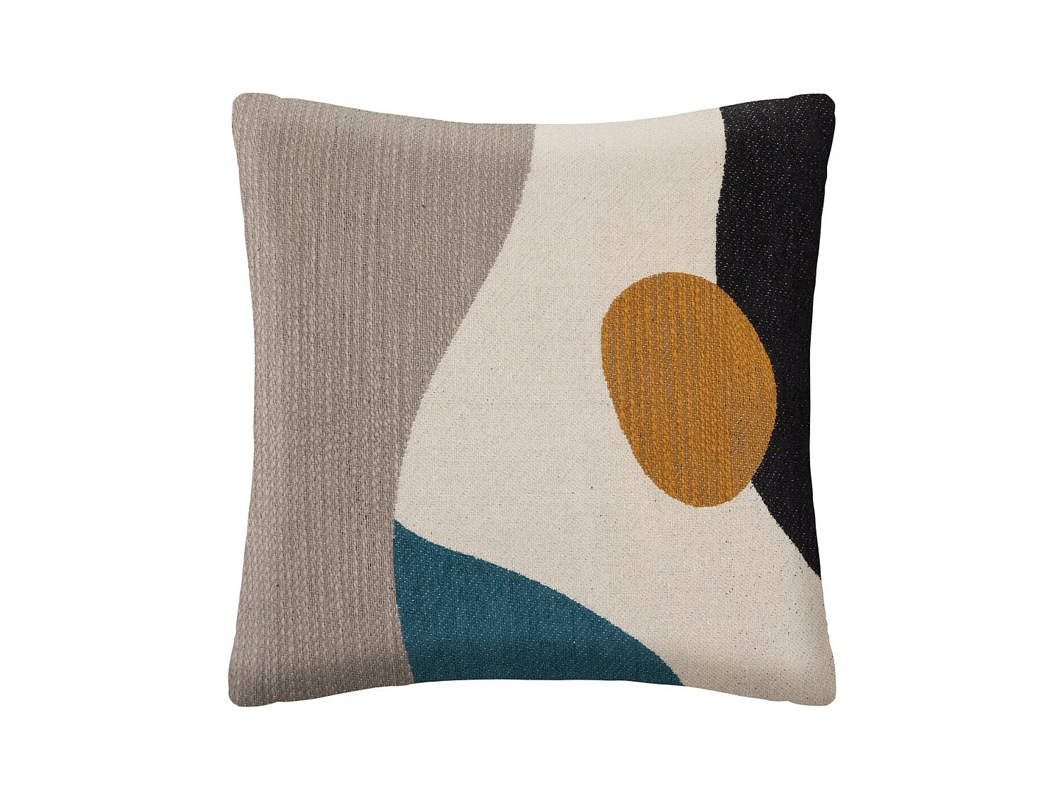 Coussin décoratif en coton Gris motif Patchwork 50 x 50 cm