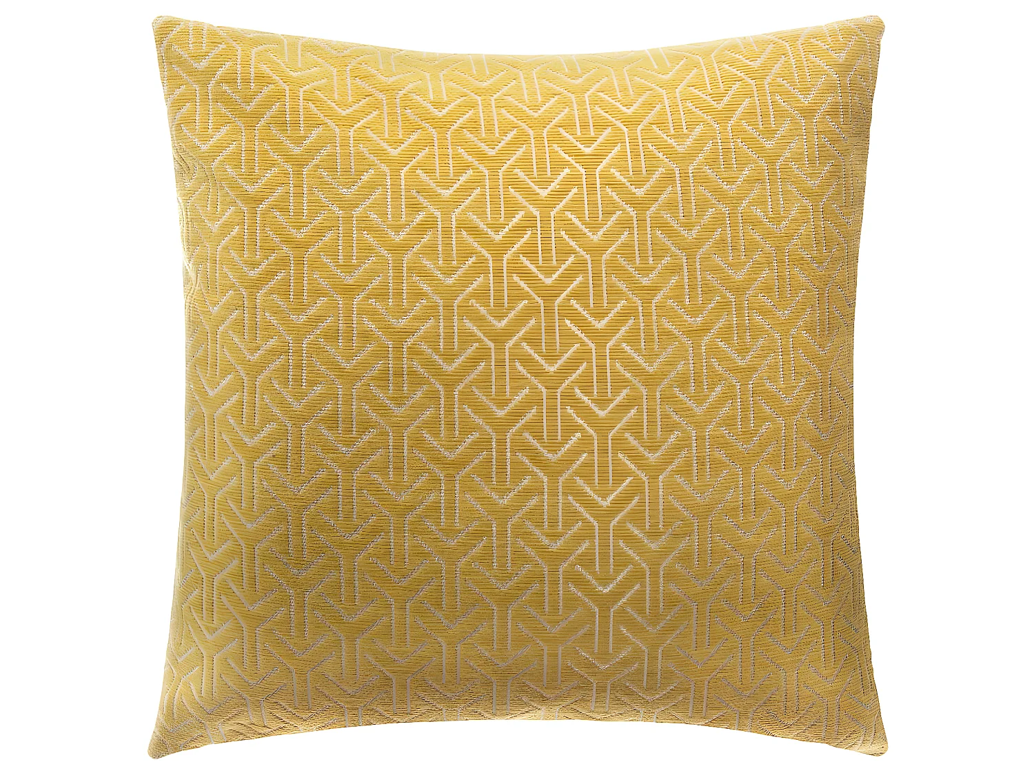 Housse de Coussin chenille Géométrique Ocre 40 x 40 cm