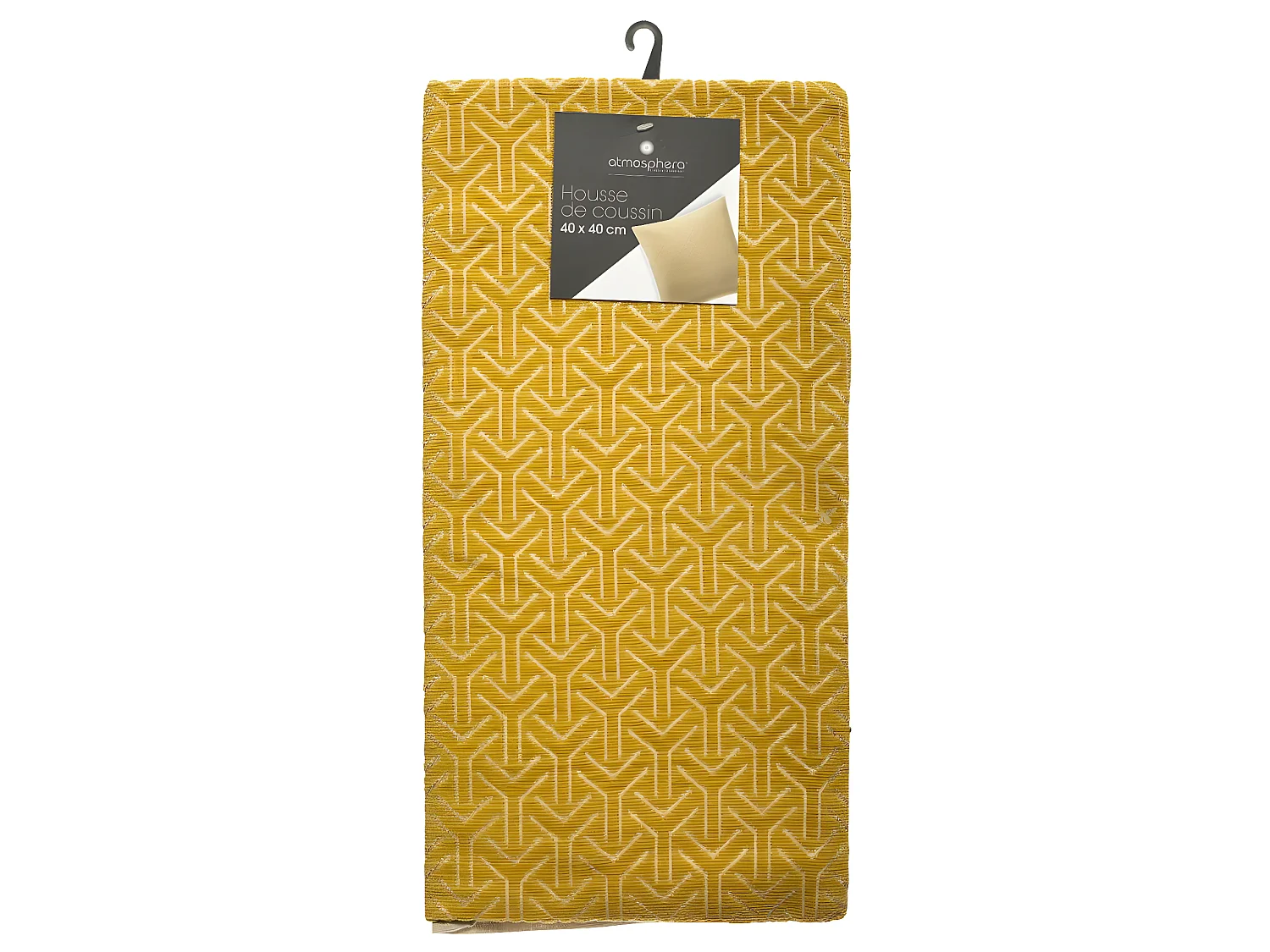 Housse de Coussin chenille Géométrique Ocre 40 x 40 cm