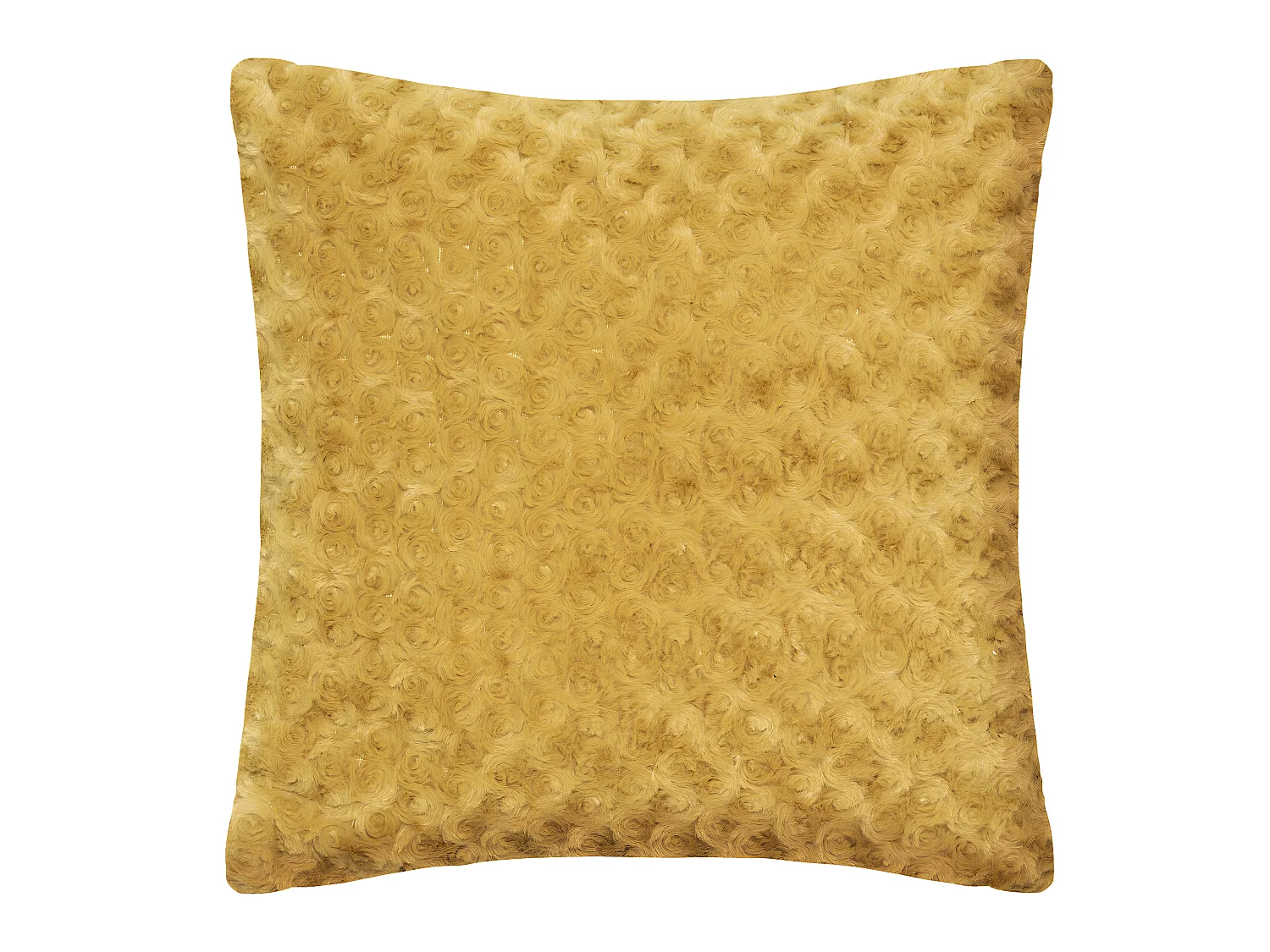 Coussin déhoussable en Fourrure Bouclée Ocre 45 x 45 cm