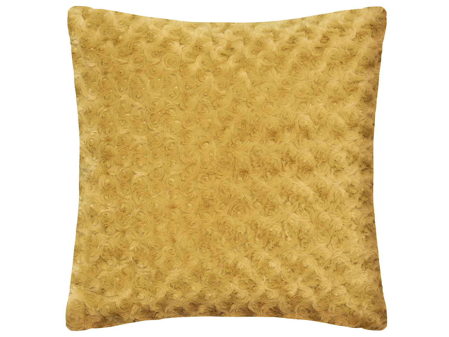 Coussin déhoussable en Fourrure Bouclée Ocre 45 x 45 cm