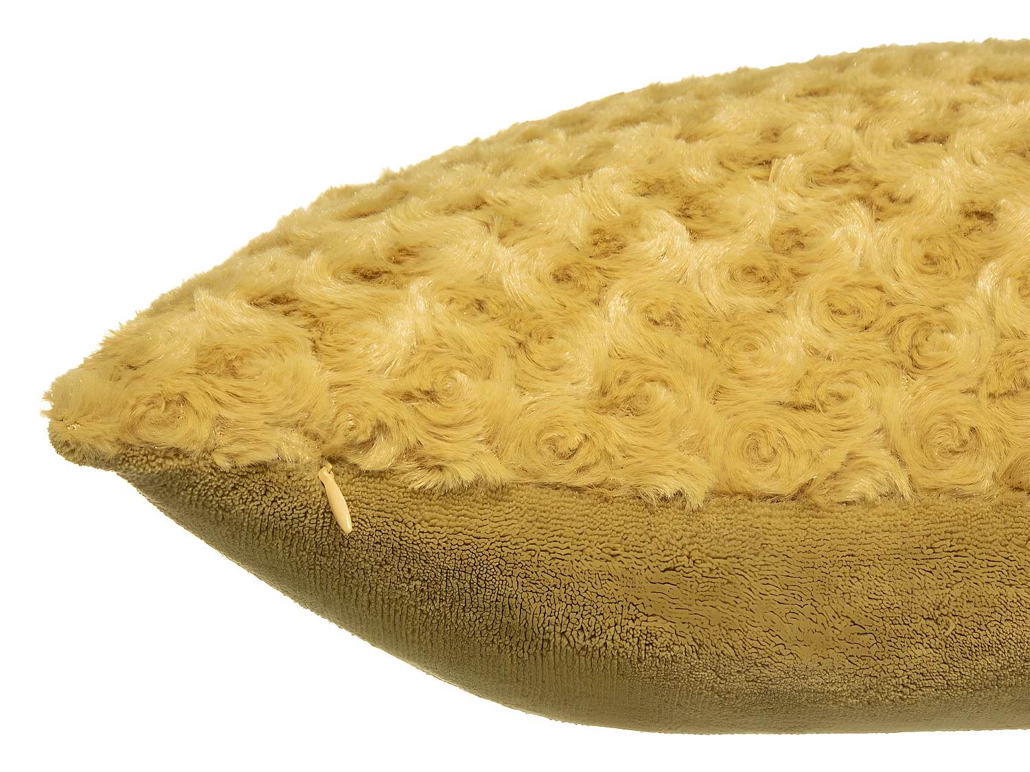 Coussin déhoussable en Fourrure Bouclée Ocre 45 x 45 cm