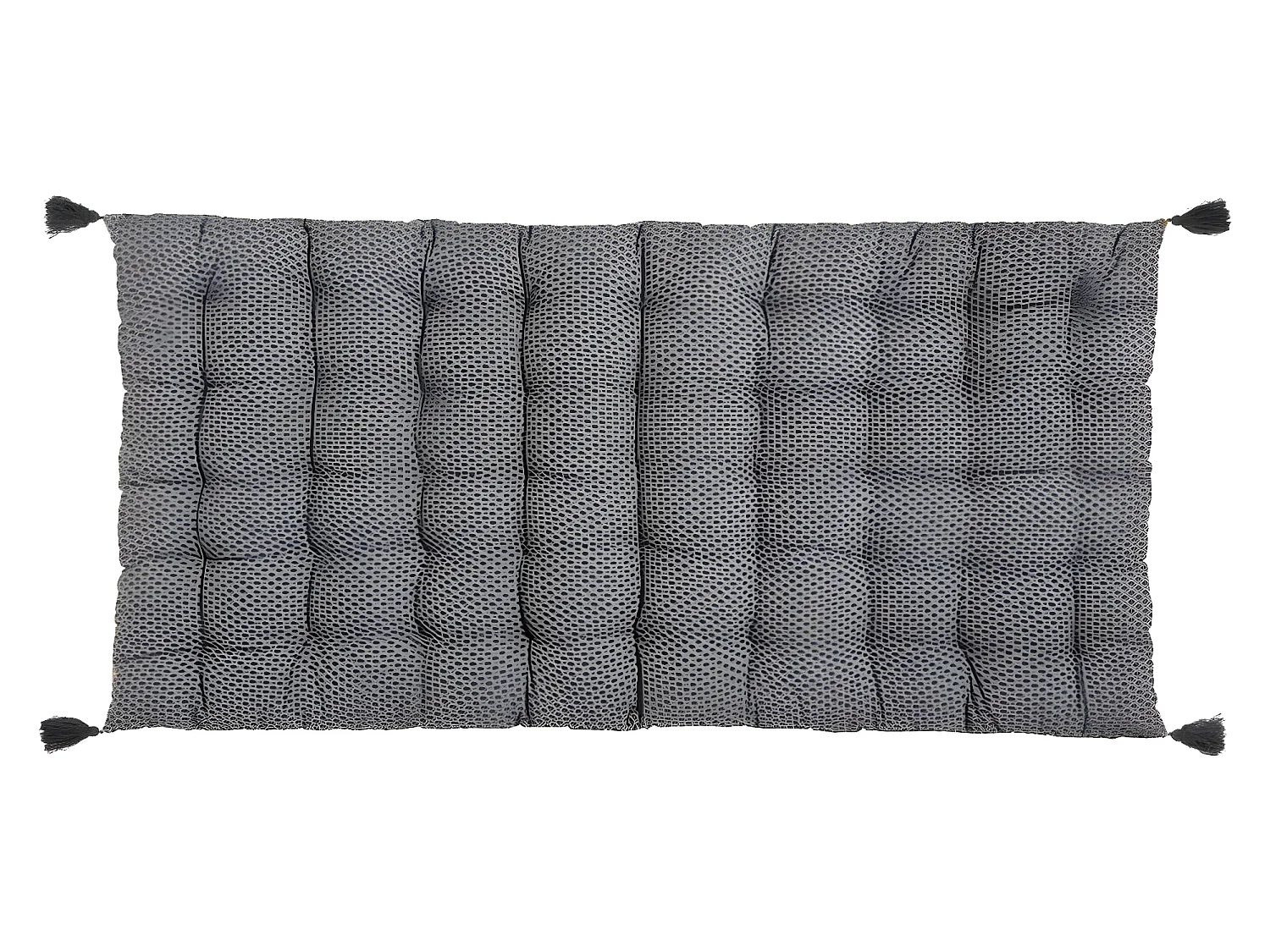 Matelas de Sol Gris avec Pompons 60 x 120 cm