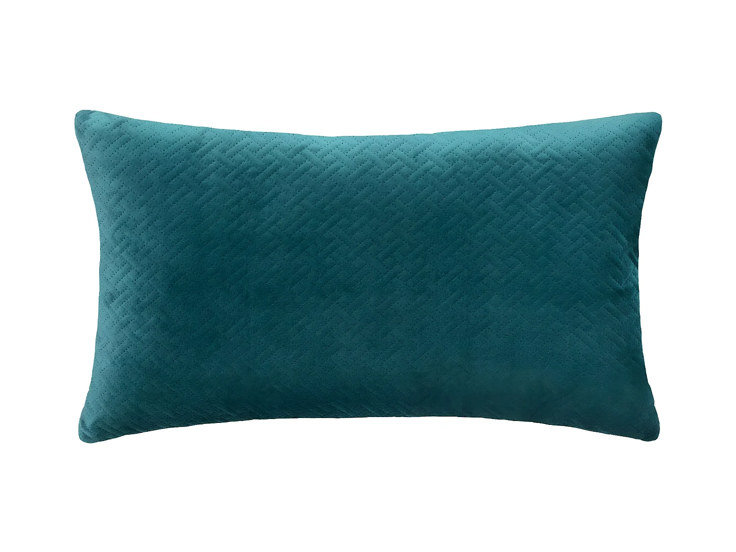 Coussin déhoussable Bleu Canard en Velours embossé 38 x 58 cm