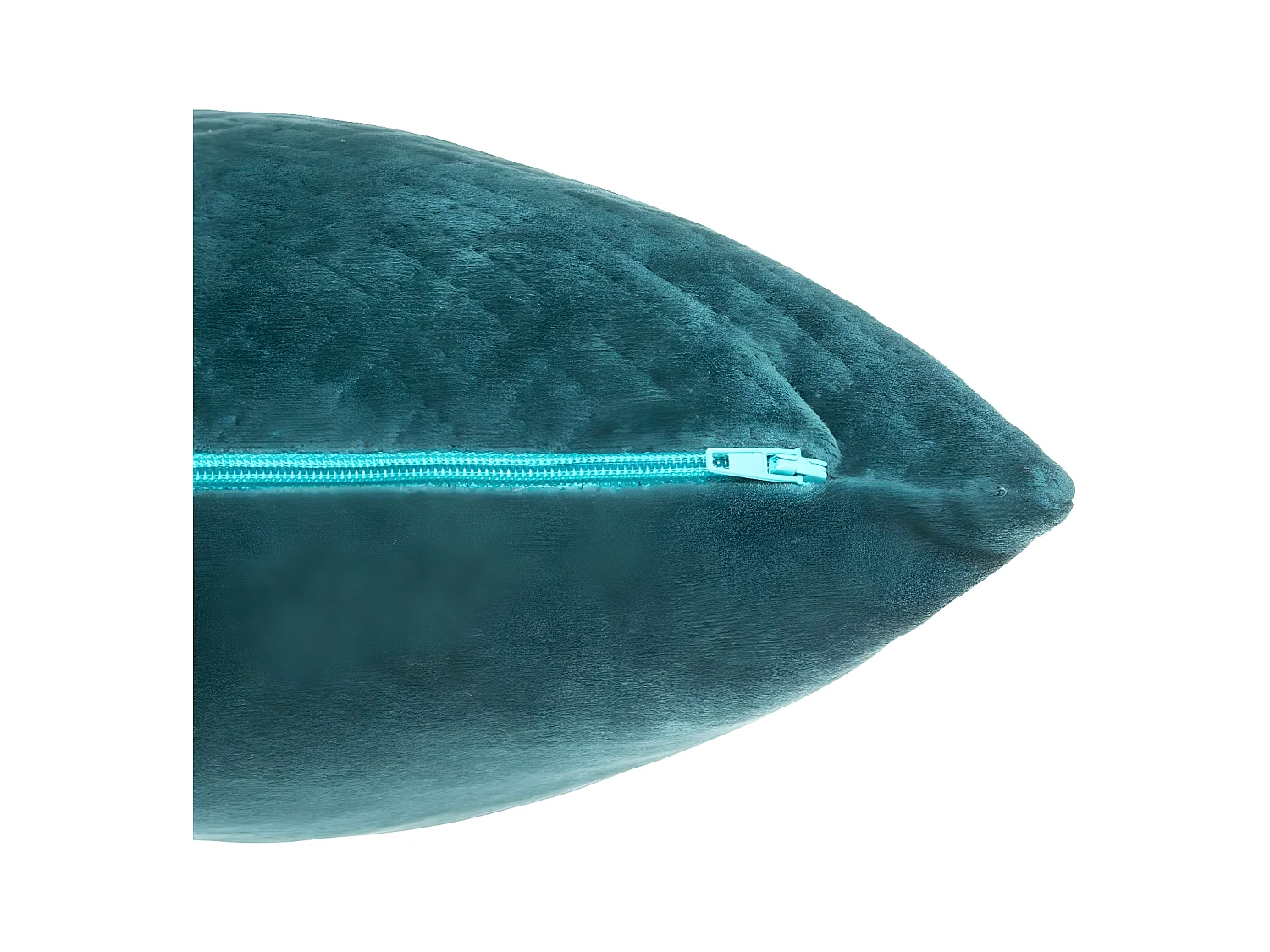 Coussin déhoussable Bleu Canard en Velours embossé 38 x 58 cm