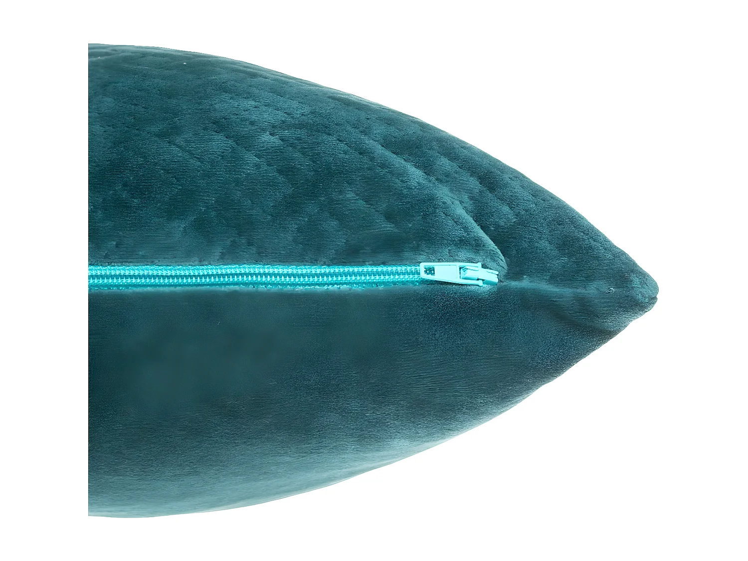 Coussin déhoussable Bleu Canard en Velours embossé 38 x 58 cm