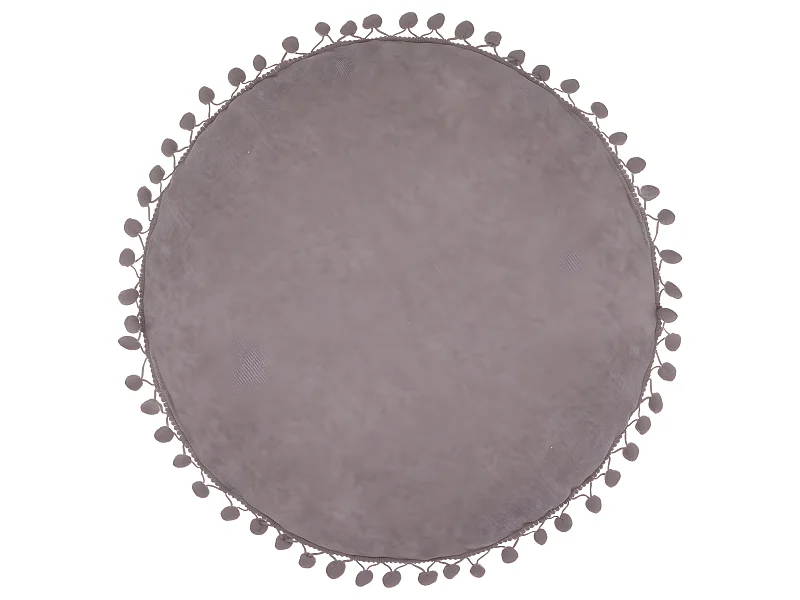 Coussin Rose à Pompons D 40 cm