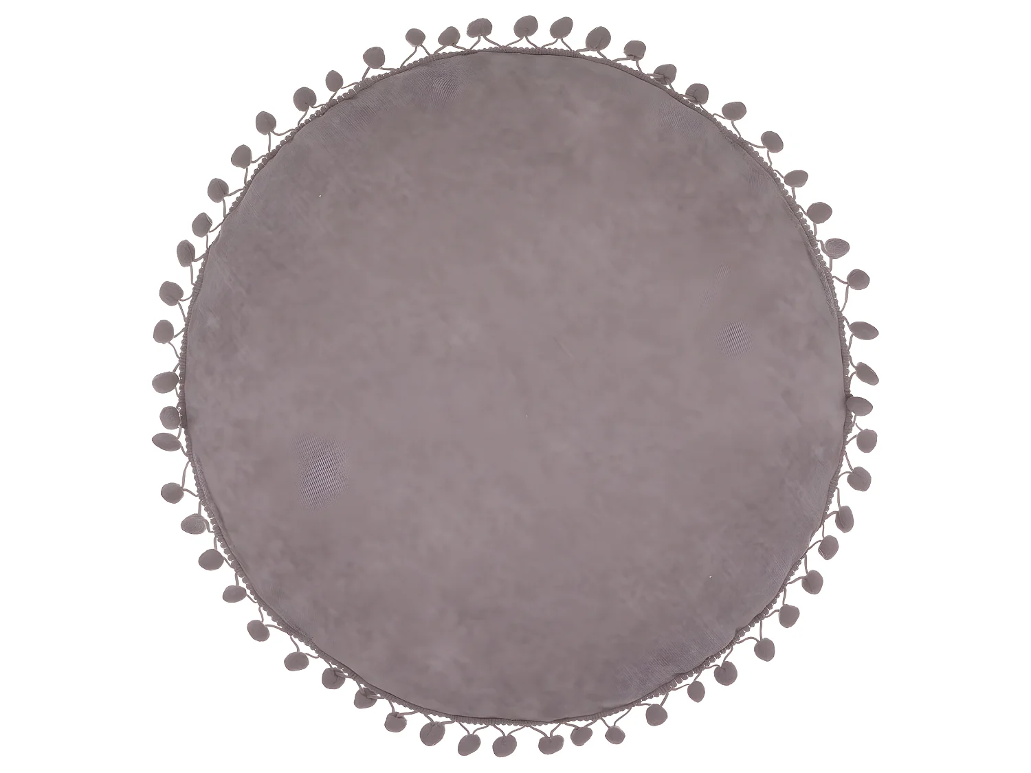 Coussin Rose à Pompons D 40 cm