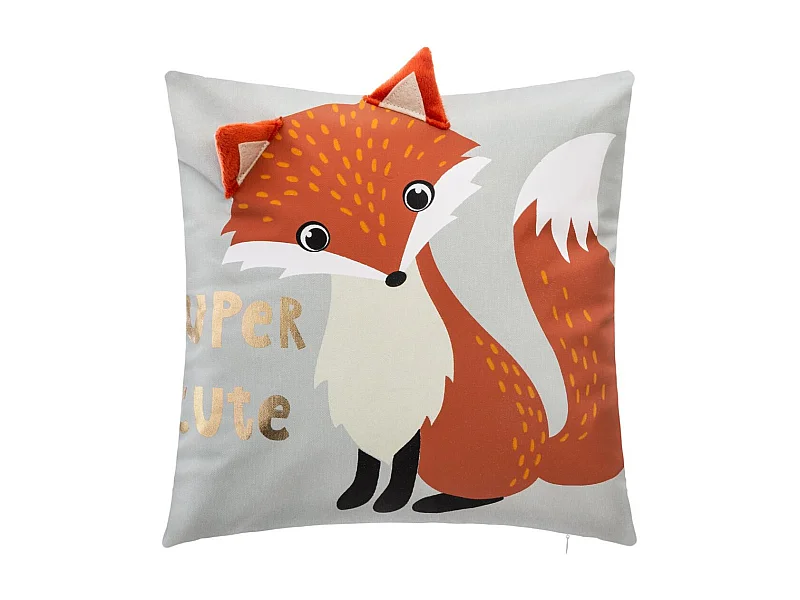 Coussin décoratif déhoussable Renard 40 x 40 cm