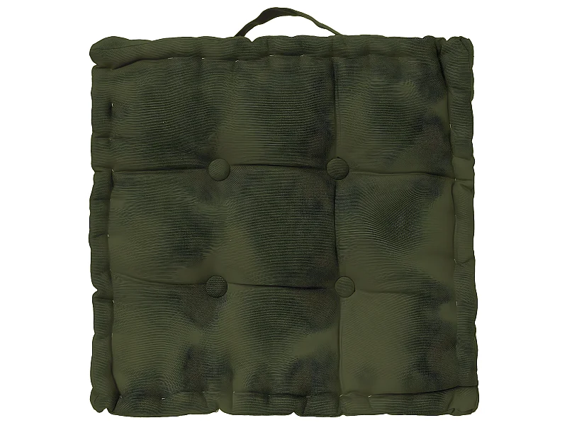 Coussin de Sol  en Coton Vert Kaki 40 x 40 cm