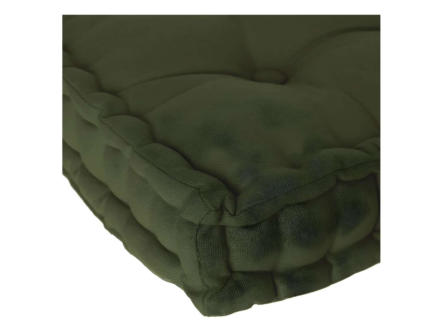 Coussin de Sol  en Coton Vert Kaki 40 x 40 cm