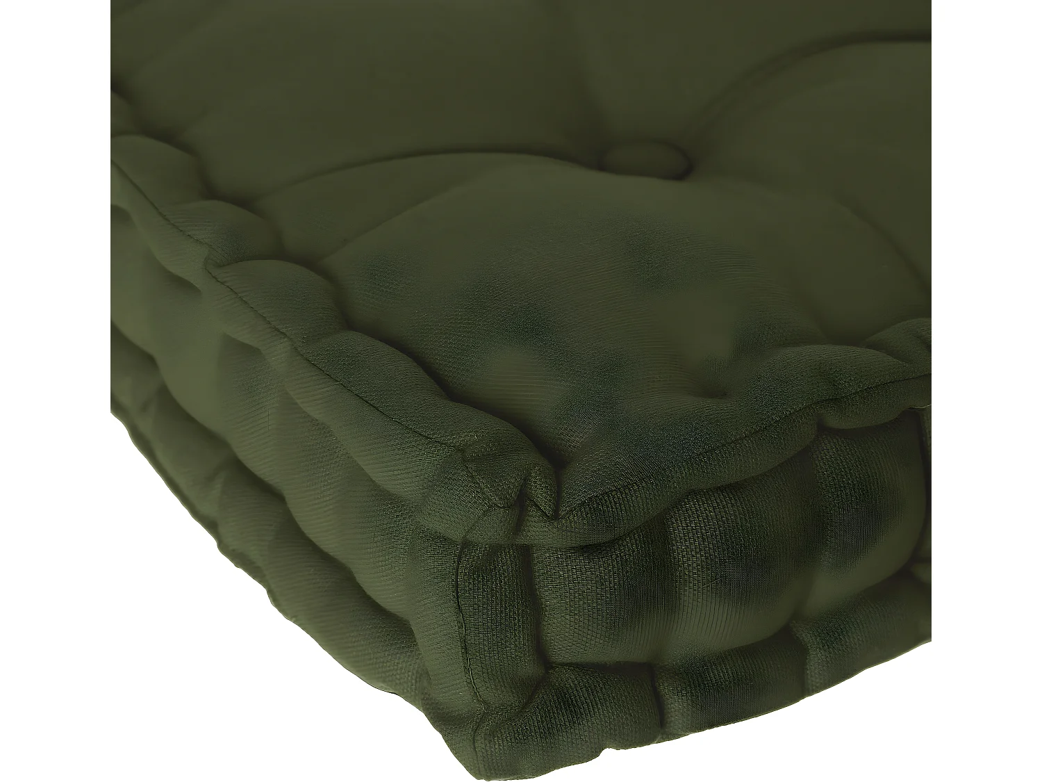 Coussin de Sol  en Coton Vert Kaki 40 x 40 cm