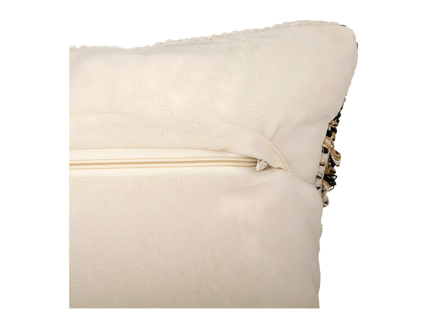 Coussin déhoussable en Coton motif en relief avec Pompons 45 x 45 cm