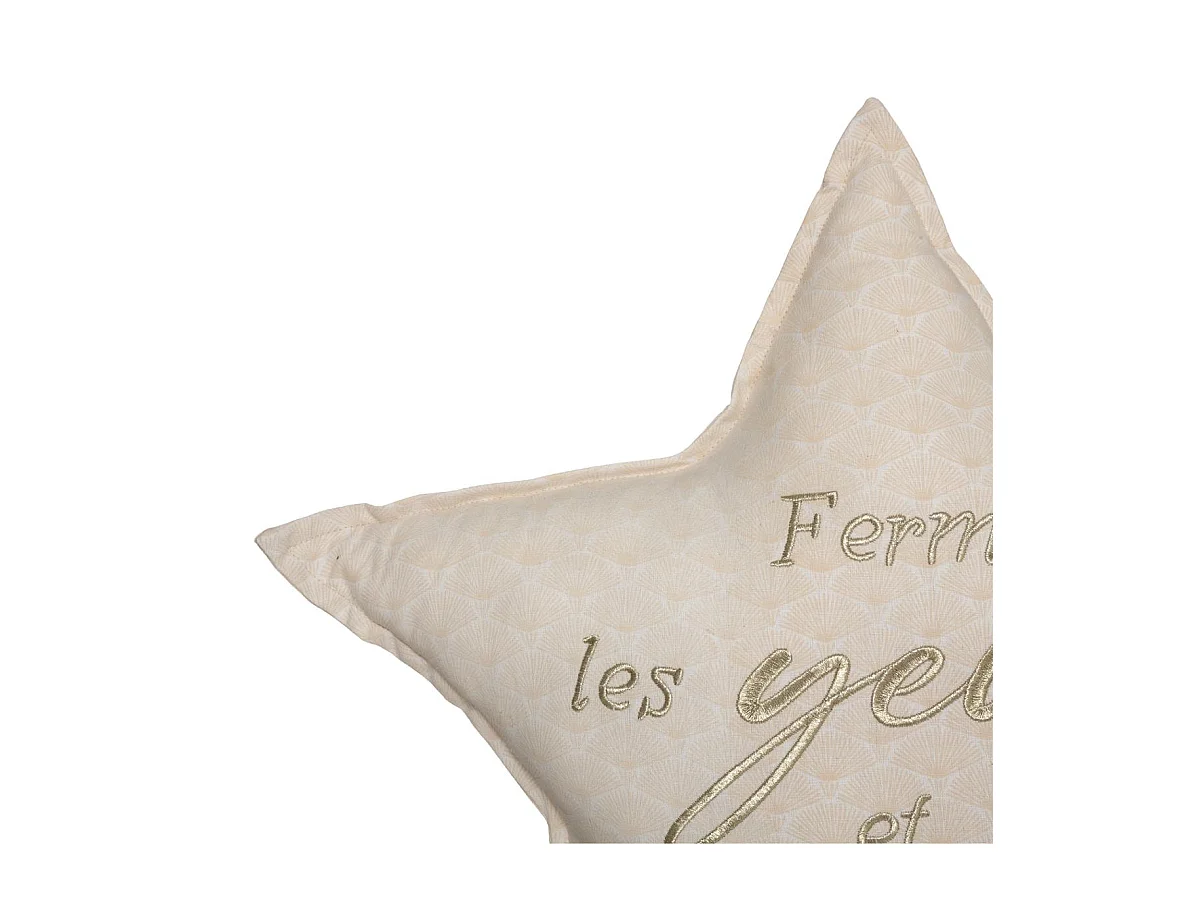 Coussin décoratif Étoile Filante avec broderie grand format 60 x 60 cm