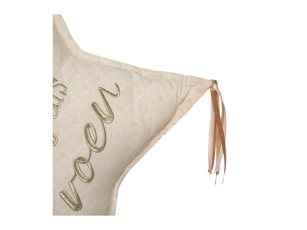 Coussin décoratif Étoile Filante avec broderie grand format 60 x 60 cm