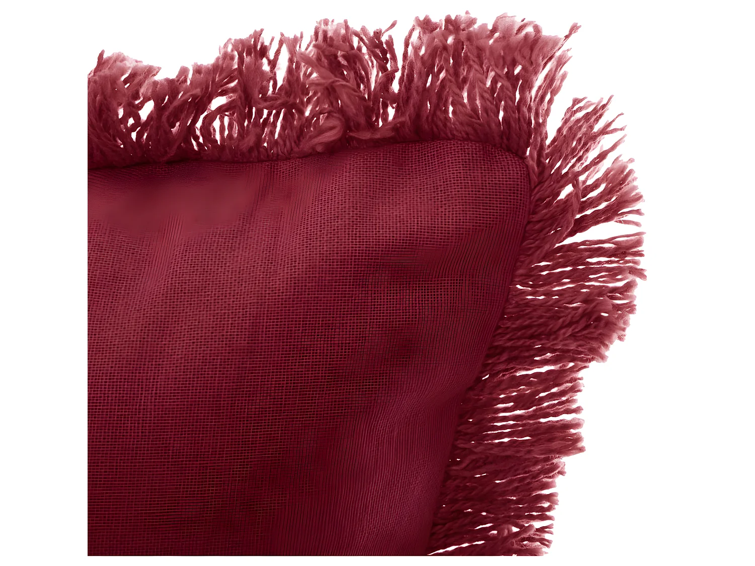 Coussin déhoussable Rouge avec contour frange 30 x 50 cm