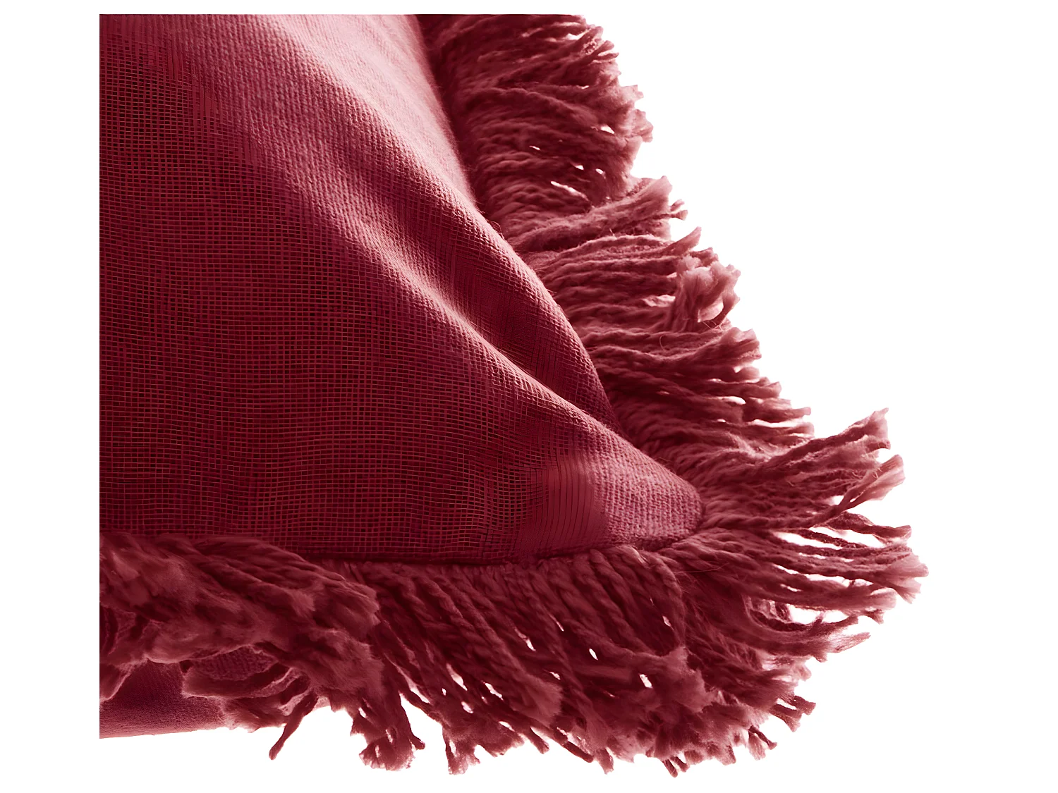 Coussin déhoussable Rouge avec contour frange 30 x 50 cm