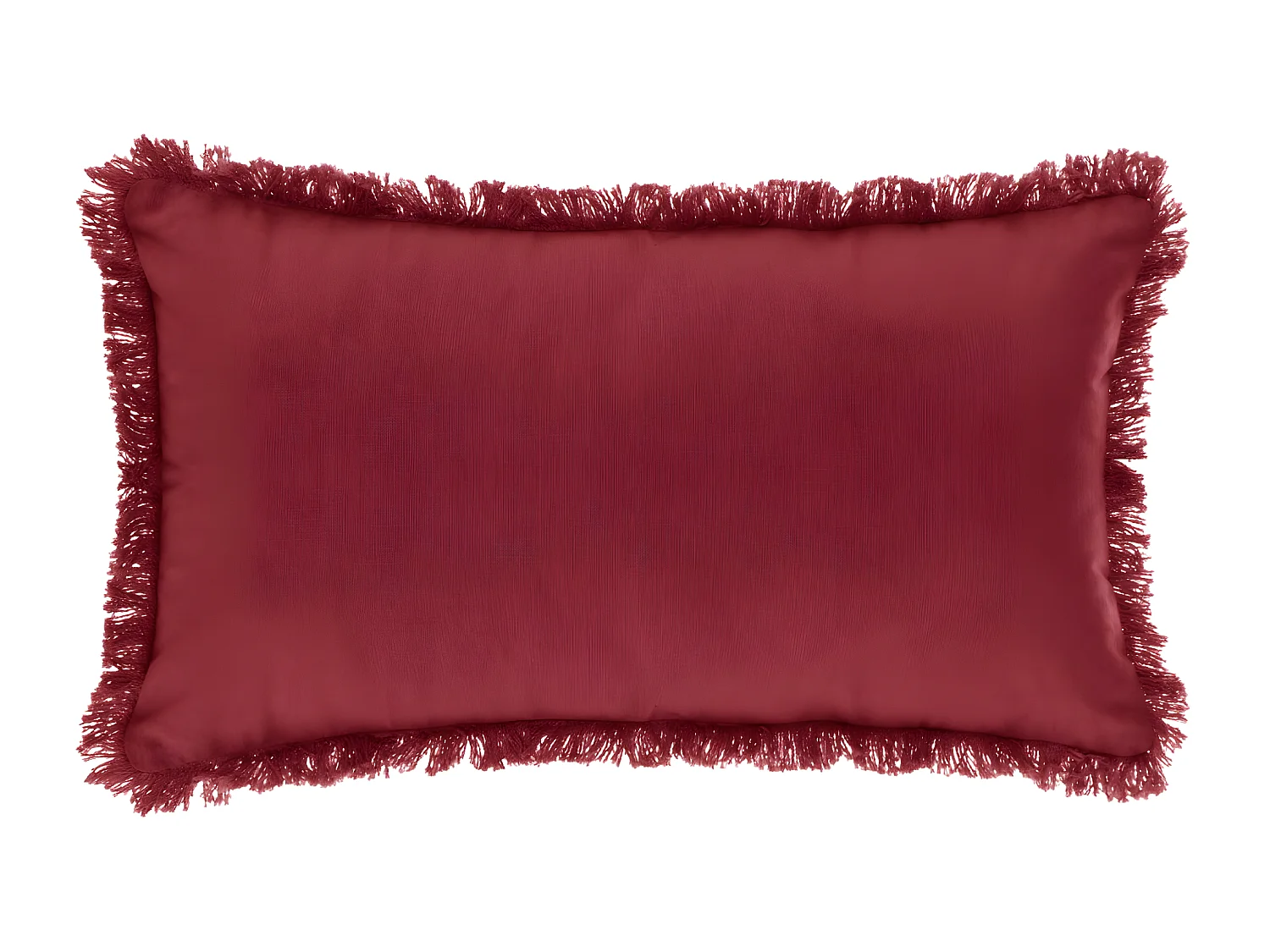 Coussin déhoussable Rouge avec contour frange 30 x 50 cm