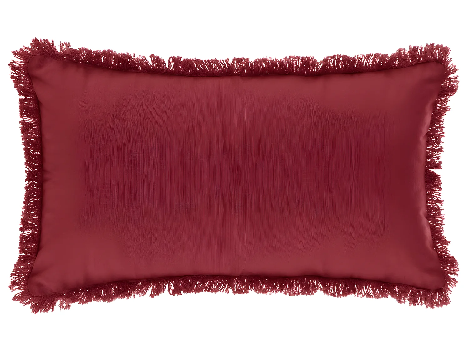 Coussin déhoussable Rouge avec contour frange 30 x 50 cm