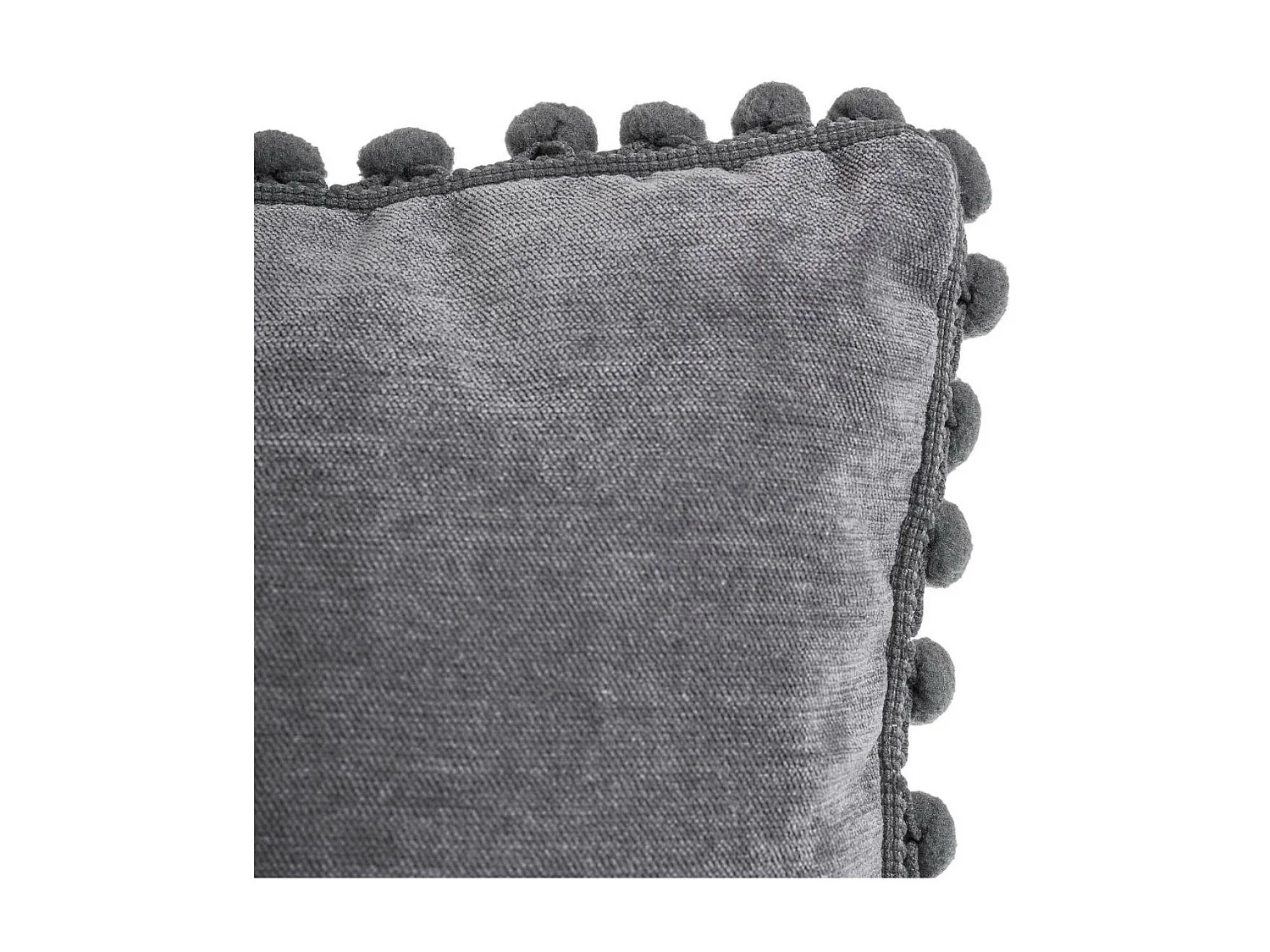 Coussin déhoussable avec Pompons Gris foncé 40 x 40 cm
