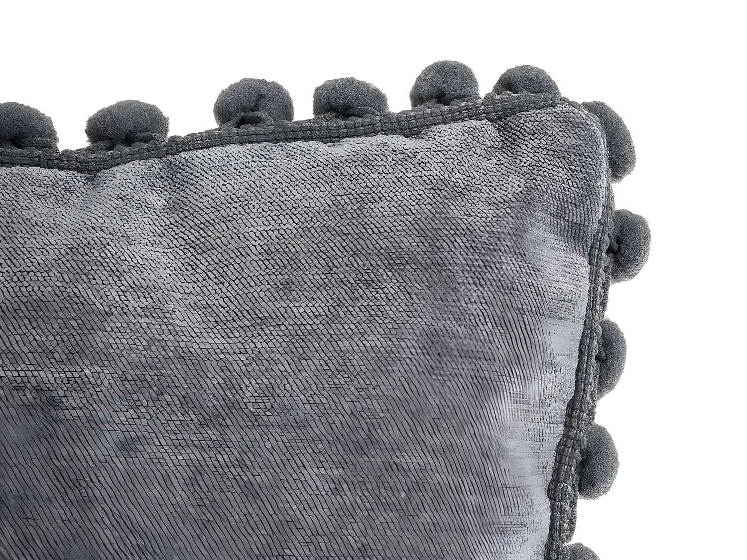 Coussin déhoussable avec Pompons Gris foncé 40 x 40 cm