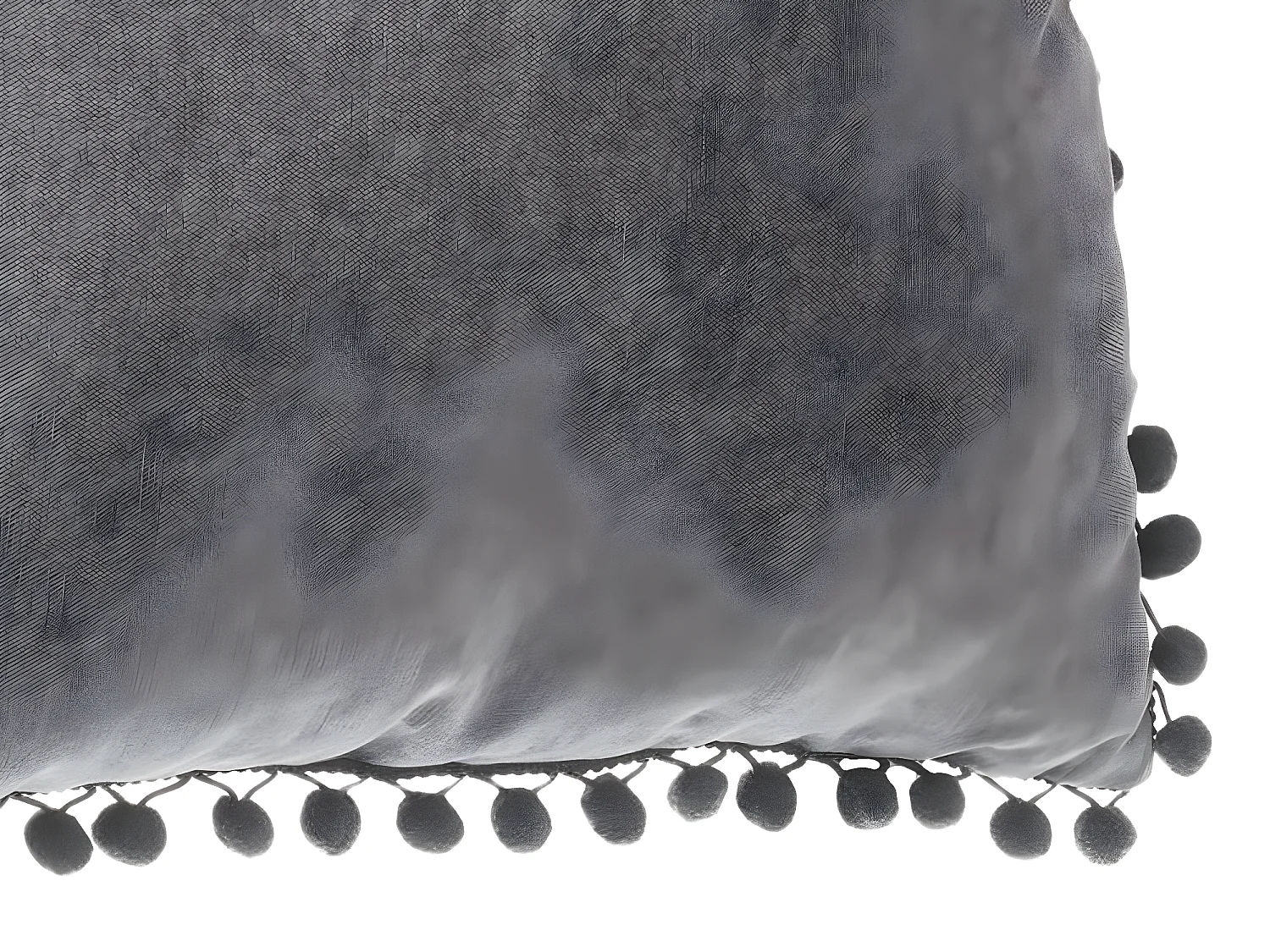 Coussin déhoussable avec Pompons Gris foncé 40 x 40 cm