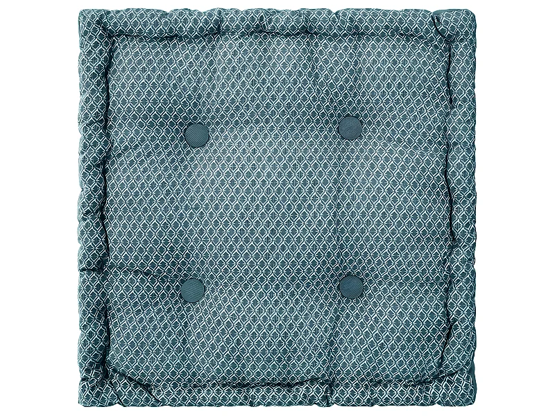 Coussin de sol en Coton Bleu  motif Otto 40 x 40 cm