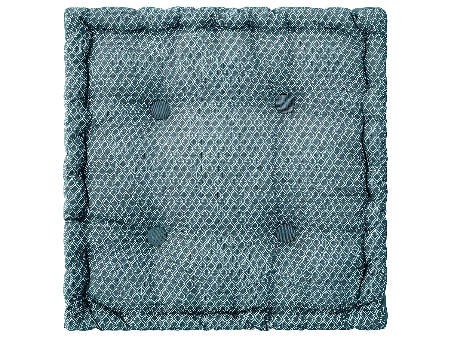 Coussin de sol en Coton Bleu  motif Otto 40 x 40 cm