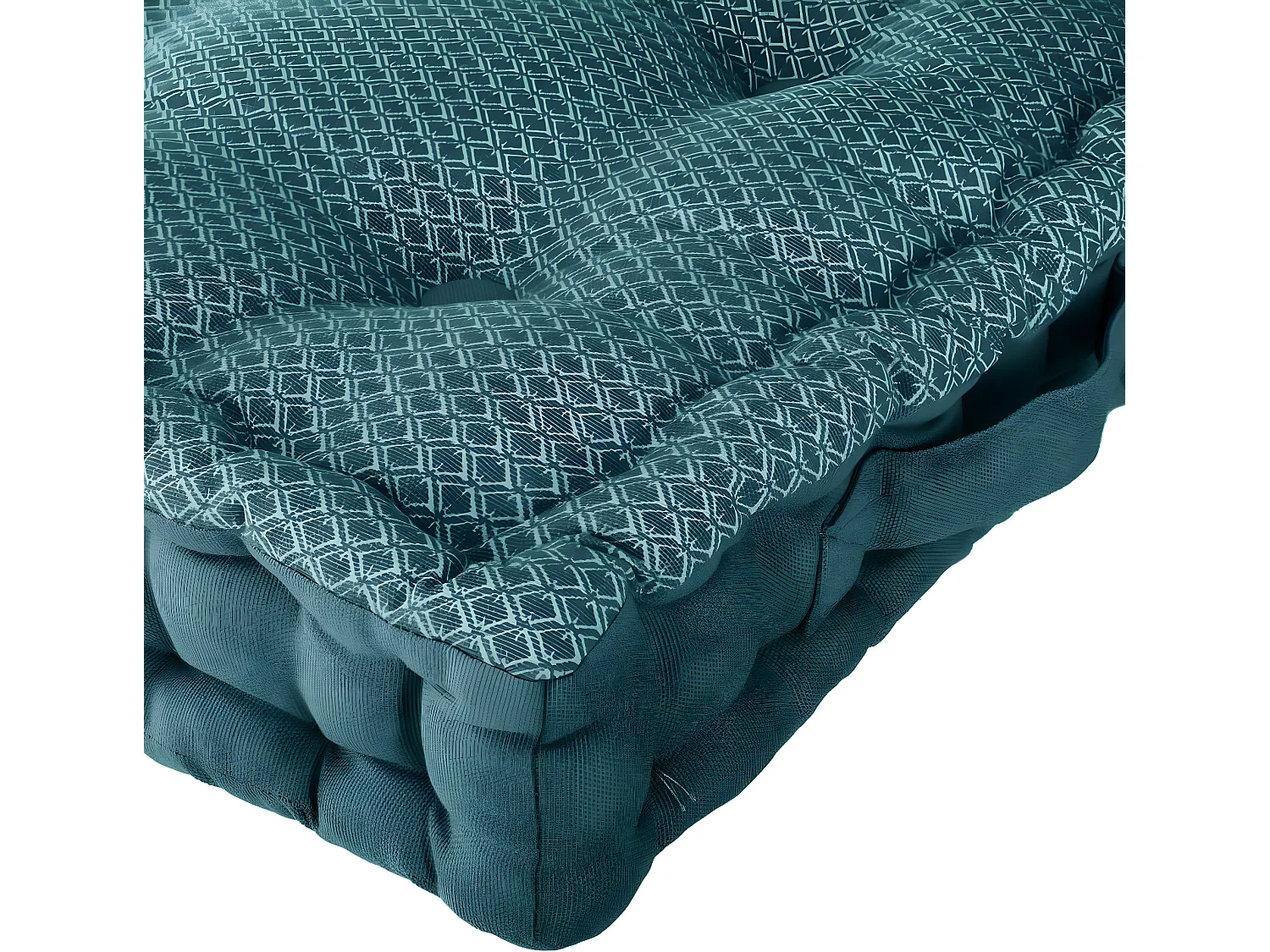 Coussin de sol en Coton Bleu  motif Otto 40 x 40 cm