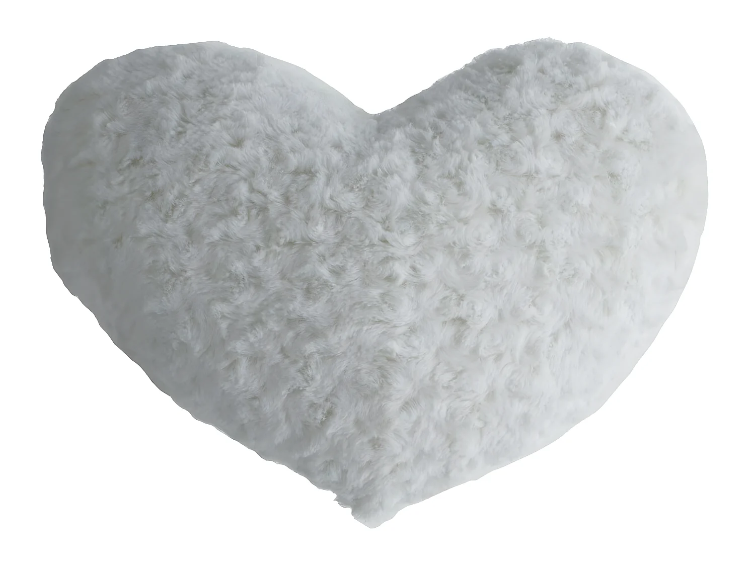 Coussin Coeur Bouclette Ivoire