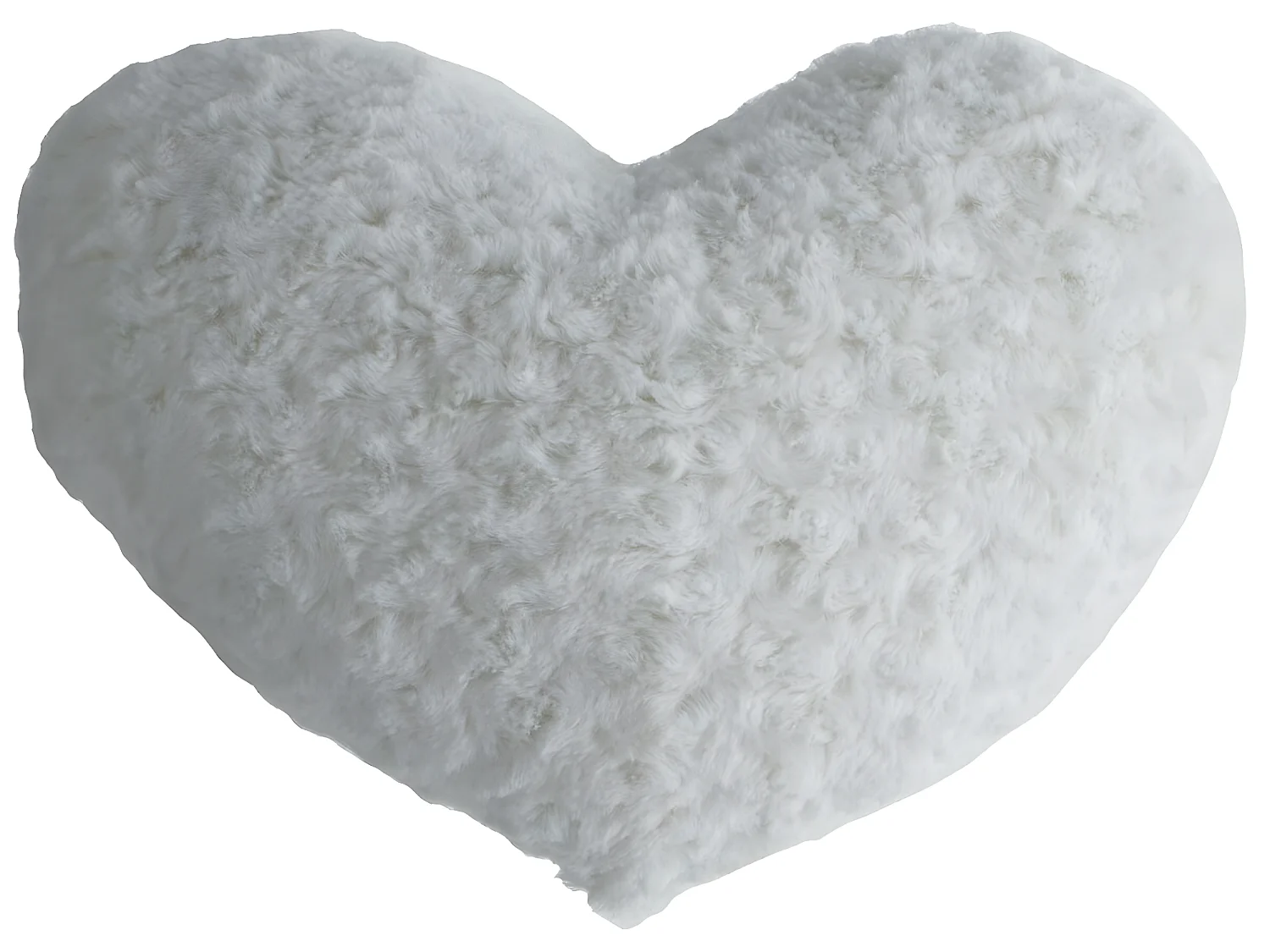 Coussin Coeur Bouclette Ivoire