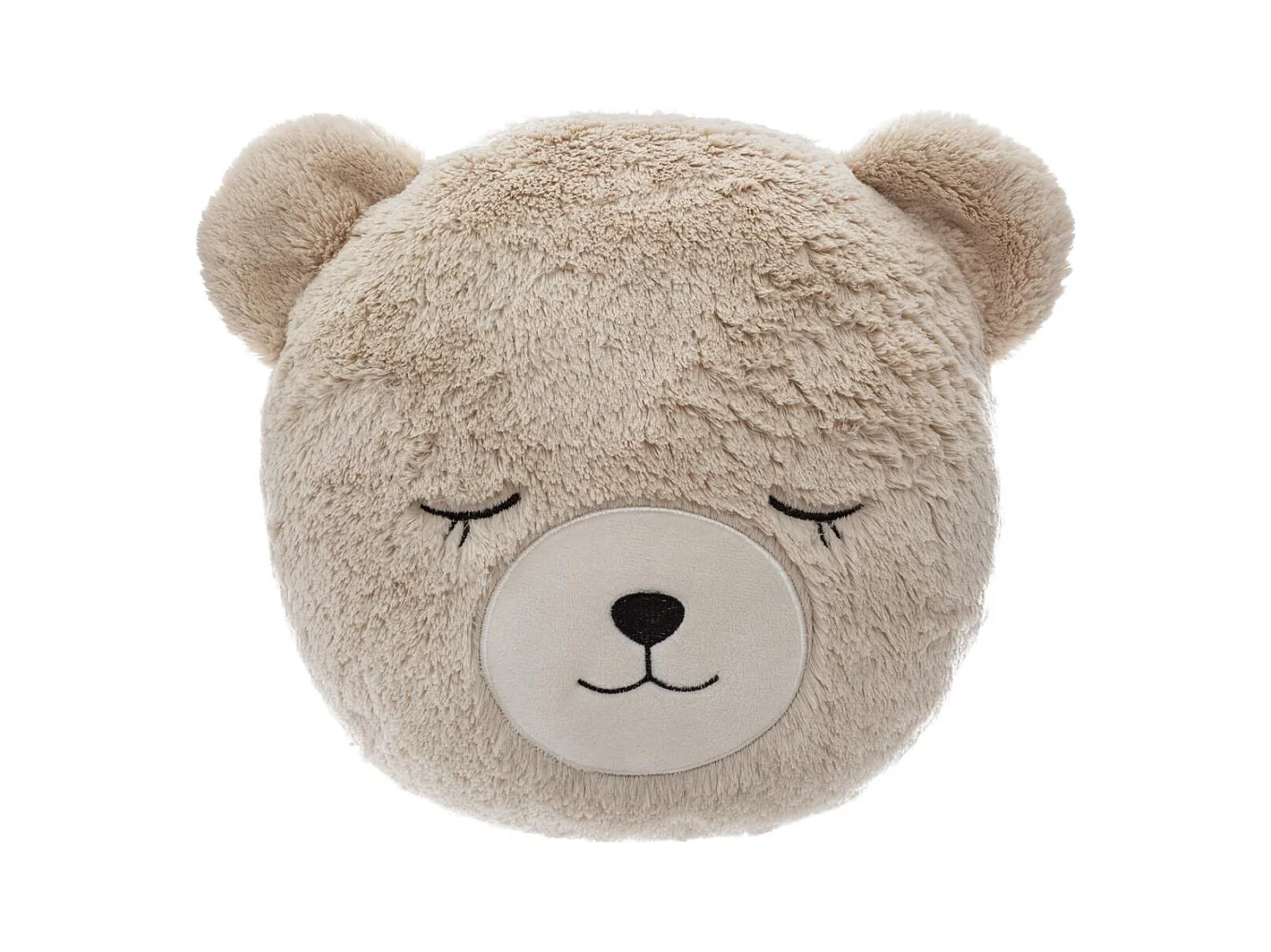 Coussin décoratif Ours en Fourrure beige  D 27 cm